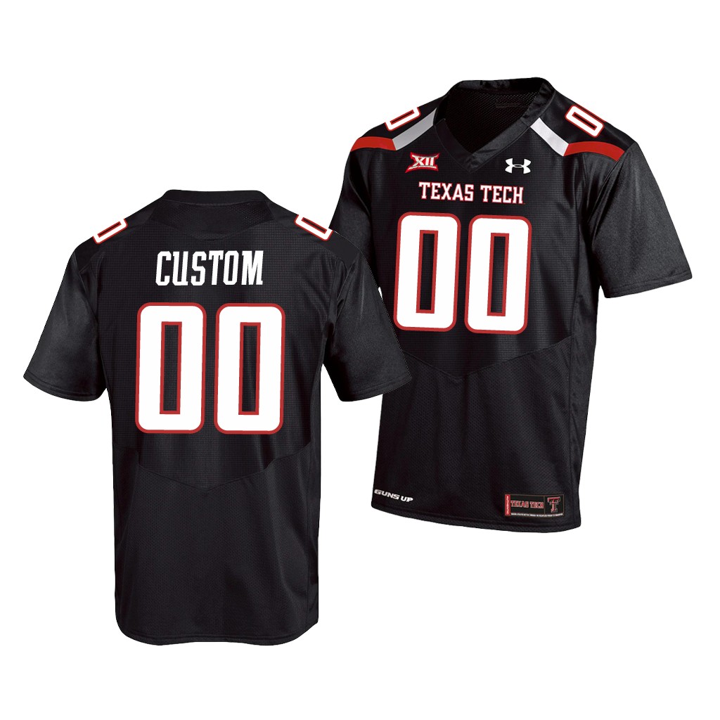 Texas Tech Red Raiders Custom Black College Jersey CXED2GXV