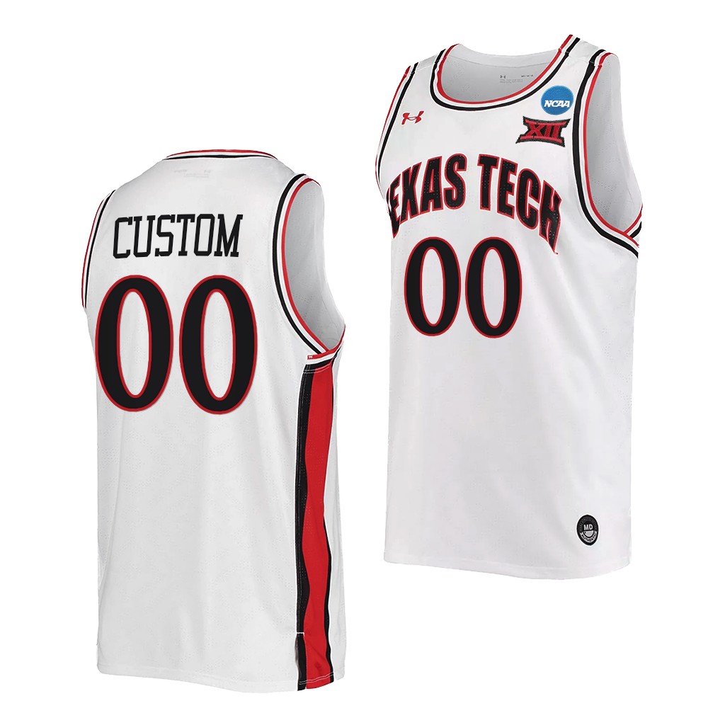 Texas Tech Red Raiders Custom March Madness Retro uniform White #00 Jersey RQBBBGXV