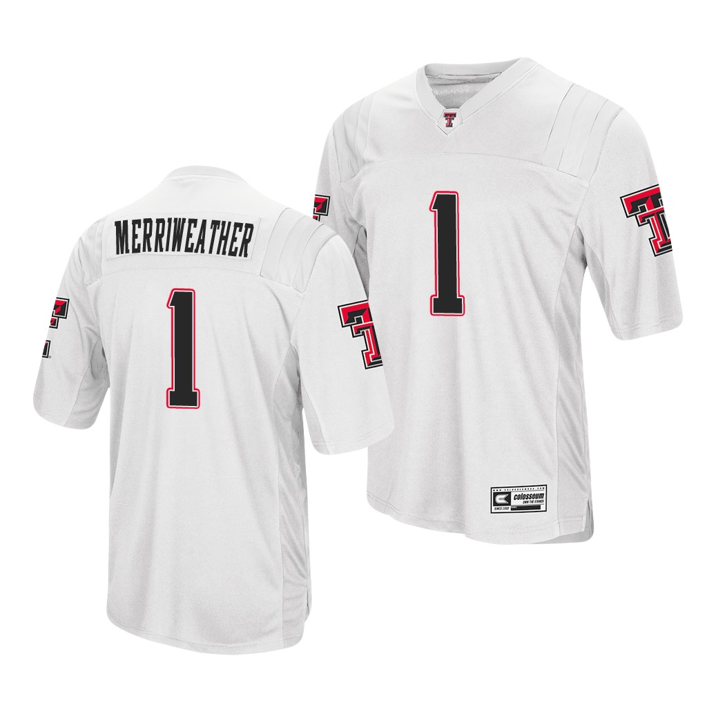 Texas Tech Red Raiders Krishon Merriweather White College Jersey LNMSSGXV