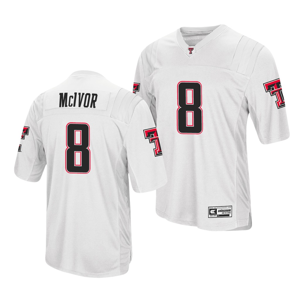 Texas Tech Red Raiders Maverick McIvor White Co PADTMGXV
