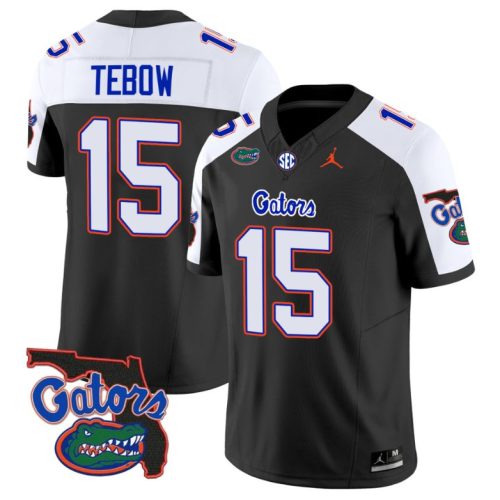 Tim Tebow Jersey #15 Florida Gators Vapor Limited Florida Map College Football Black Alternate JOGLTGXV