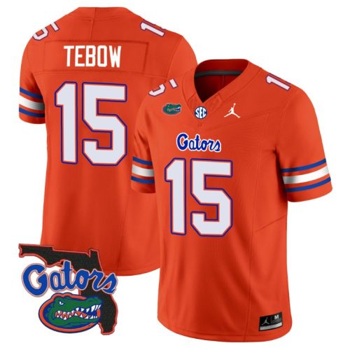 Tim Tebow Jersey #15 Florida Gators Vapor Limited Florida Map College Football Orange NIQH2GXV