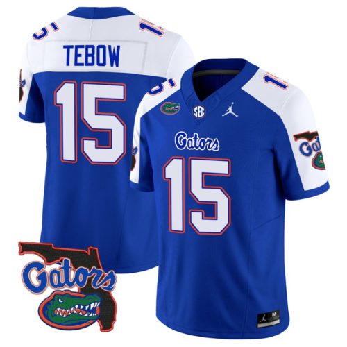 Tim Tebow Jersey #15 Florida Gators Vapor Limited Florida Map College Football Royal Alternate 3WGWWGXV