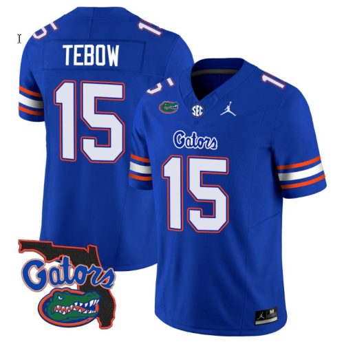 Tim Tebow Jersey #15 Florida Gators Vapor Limited Florida Map College Football Royal QEOCQGXV