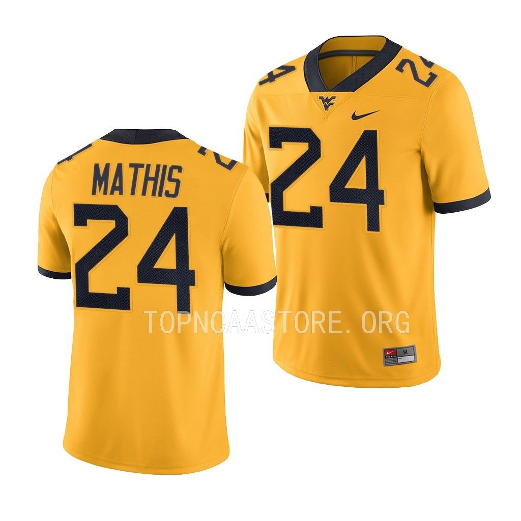 Tony Mathis West Virginia Mountaineers Alternate Game #24 Jersey Gold Uniform BVFCEGXV