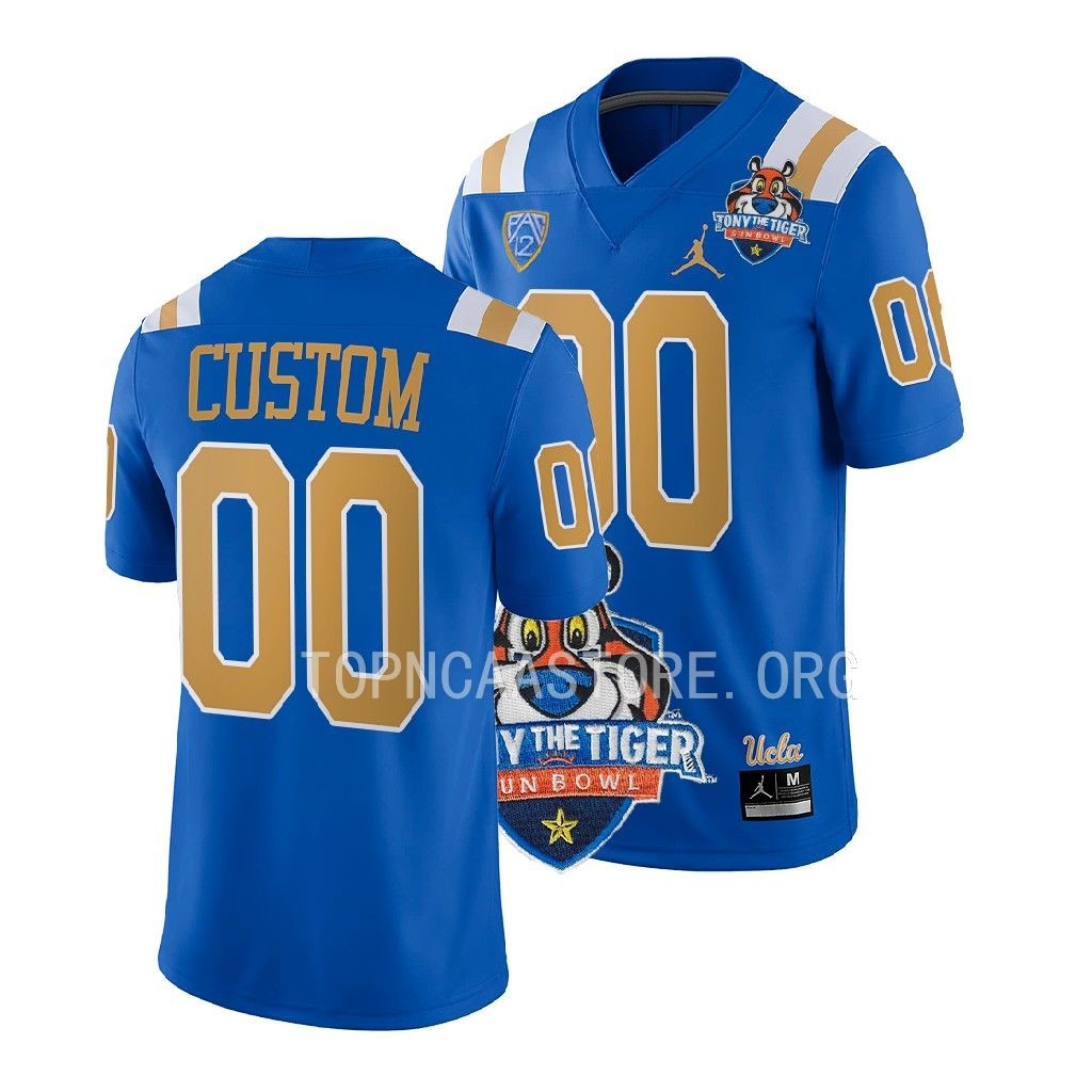 Tony The Tiger Sun Bowl Custom UCLA Bruins #00 Blue Jersey WD30QGXV