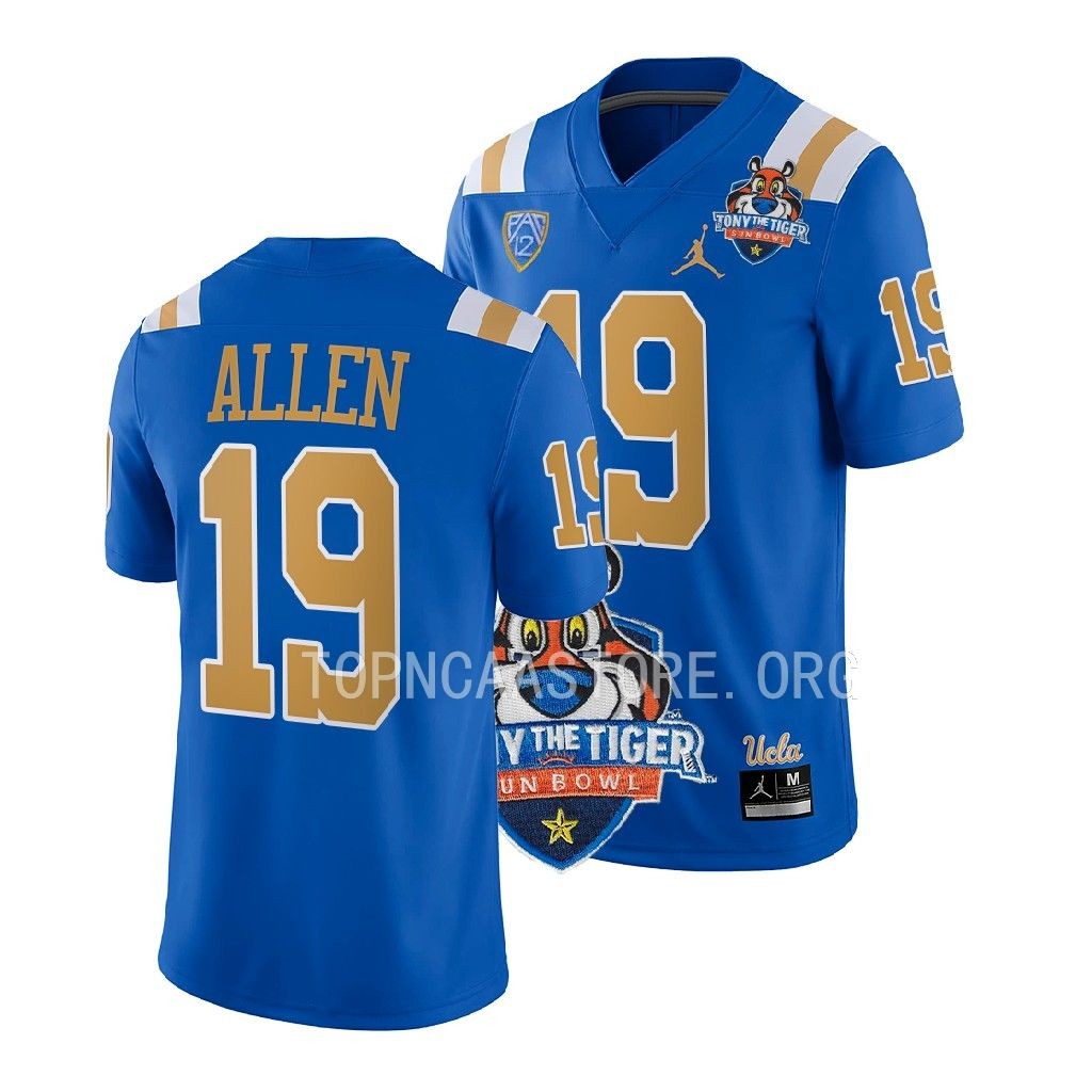Tony The Tiger Sun Bowl Kazmeir Allen UCLA Bruins #19 Blue Jersey OS2OKGXV