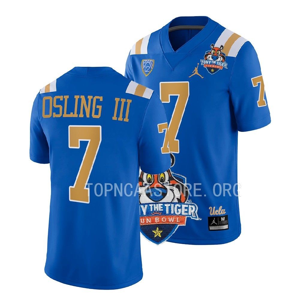 Tony The Tiger Sun Bowl Mo Osling III UCLA Bruins #7 Blue Jersey AR87FGXV