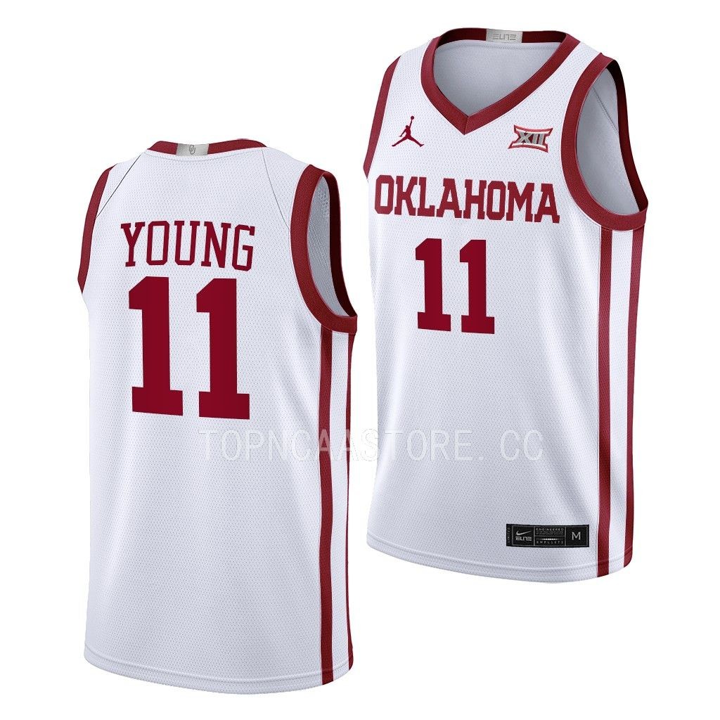 Trae Young Oklahoma Sooners #11 White Alumni Jersey Home 42BL4GXV