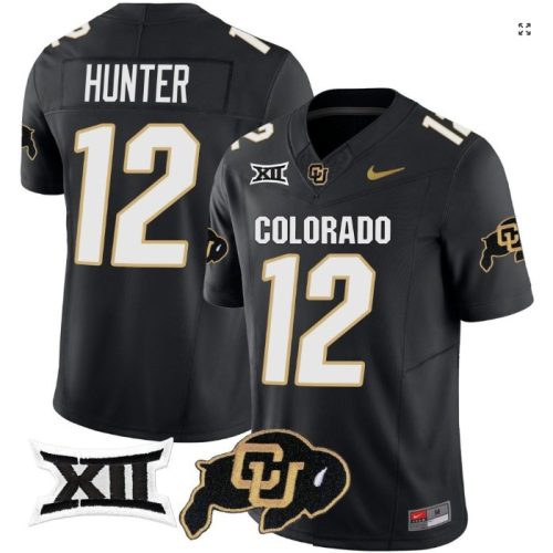 Travis Hunter Jersey #12 Colorado Buffaloes College Football Black Home Alternative Z9Q0KGXV