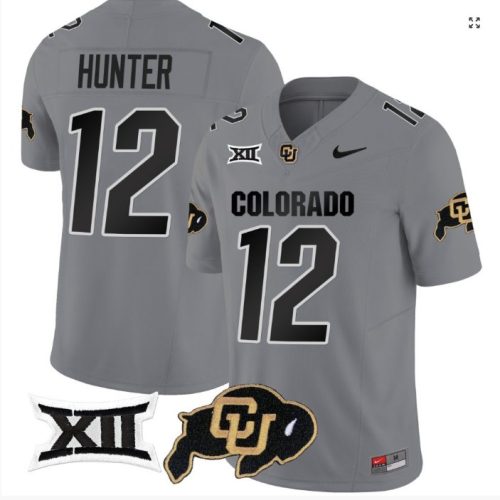 Travis Hunter Jersey #12 Colorado Buffaloes College Football Gray Home Alternative YJO1XGXV