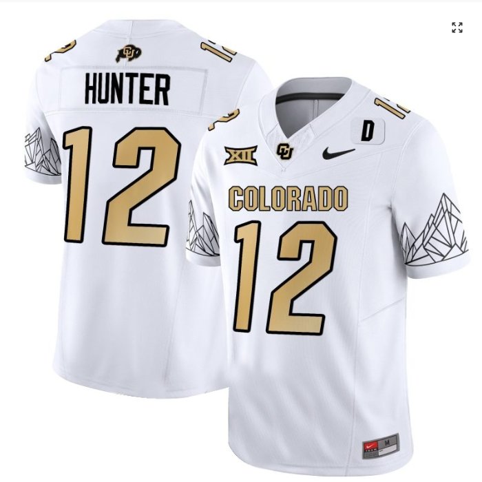 Travis Hunter Jersey #12 Colorado Buffaloes College Football White Home TNUXSGXV