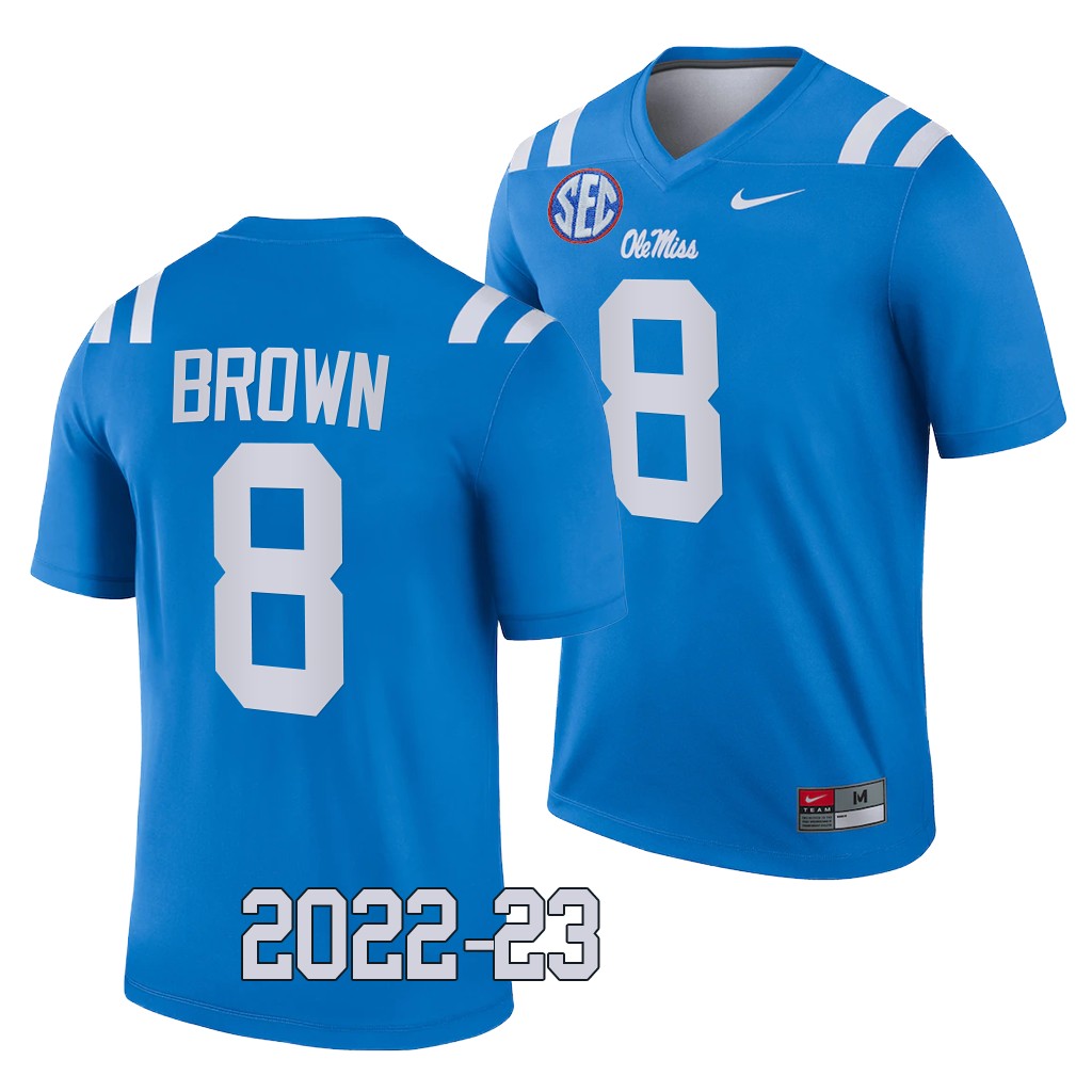 Troy Brown Ole Miss Rebels 2022-23 College Legend Jersey Powder Blue #8 Uniform POZUVGXV