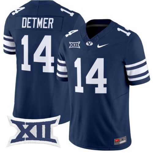 Ty Detmer Jersey #14 BYU Cougars Vapor Limited College Football Stitched Navy QA3RUGXV