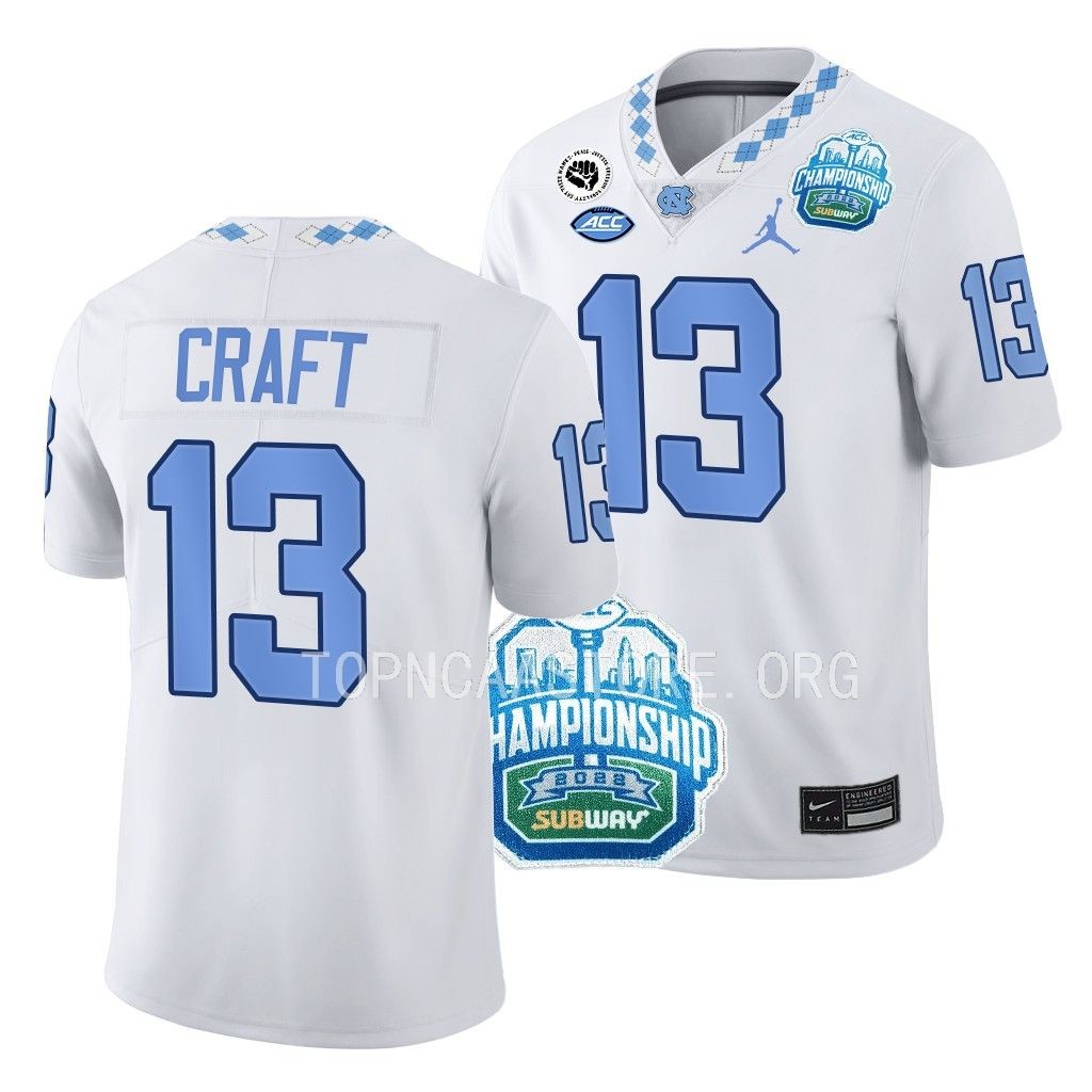 Tylee Craft North Carolina Tar Heels ACC Championship #13 Jersey White Limited Uniform CSJVOGXV