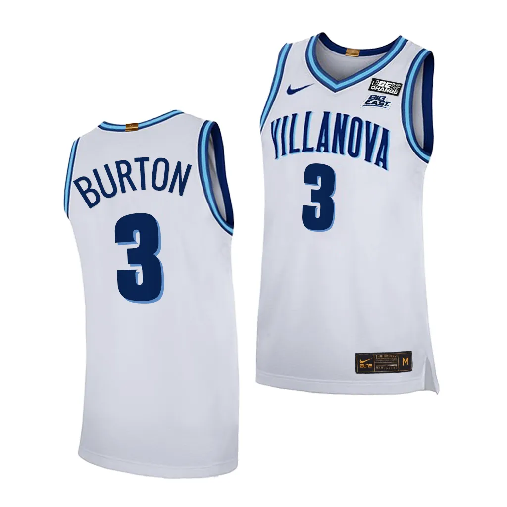 Tyler Burton Villanova Wildcats #3 College White Elite Jersey 3FBRUGXV