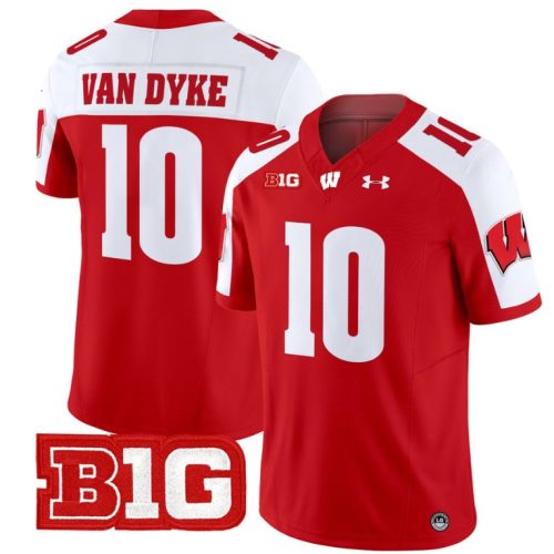 Tyler Van Dyke Jersey #10 Wisconsin Badgers Vapor Football Stitched Red Alternate 5CAZJGXV