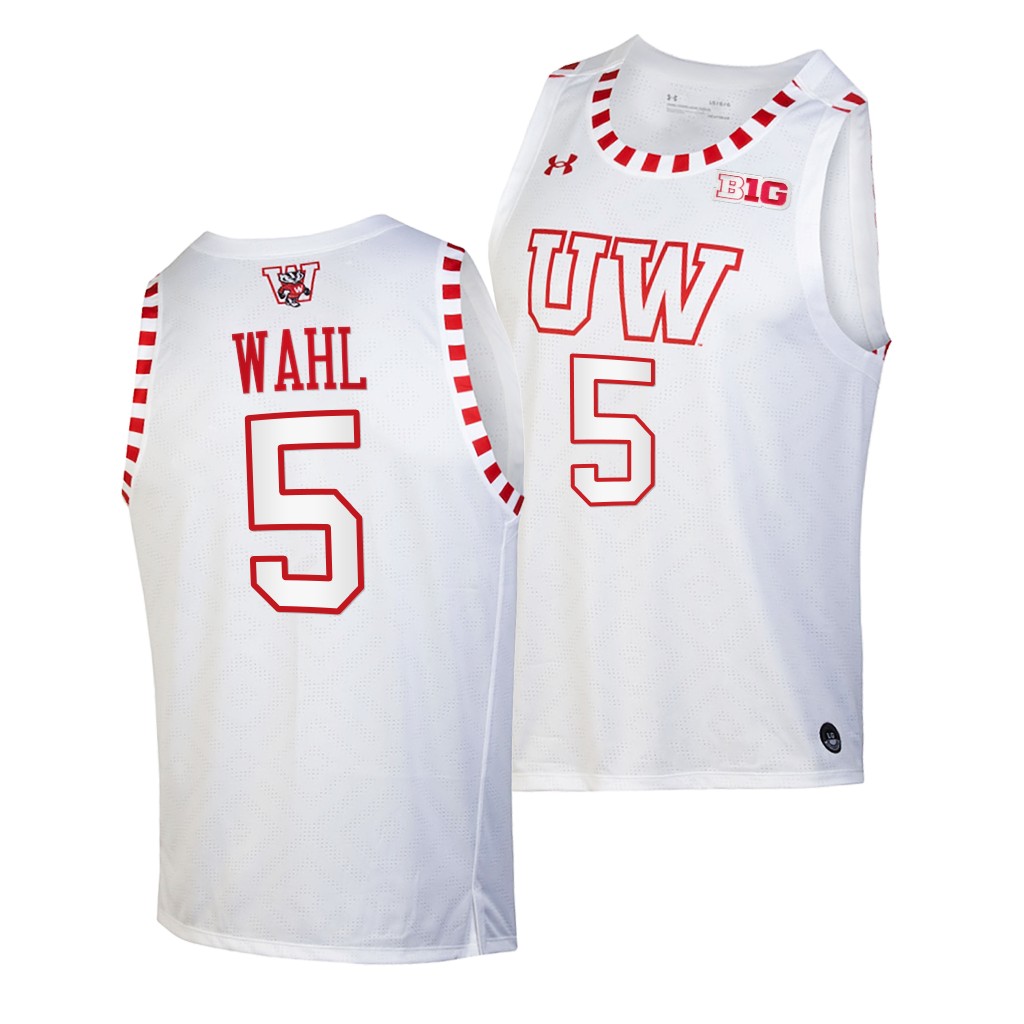 Tyler Wahl #5 Wisconsin Badgers -22 By The Players Alternate White Jersey AQ5FNGXV