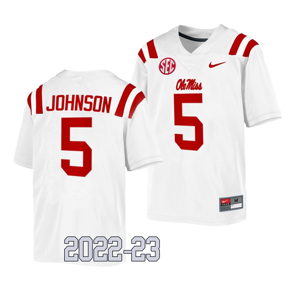 Tysheem Johnson Ole Miss Rebels College White Men Game 5 Jersey 2022-23 WZPANGXV