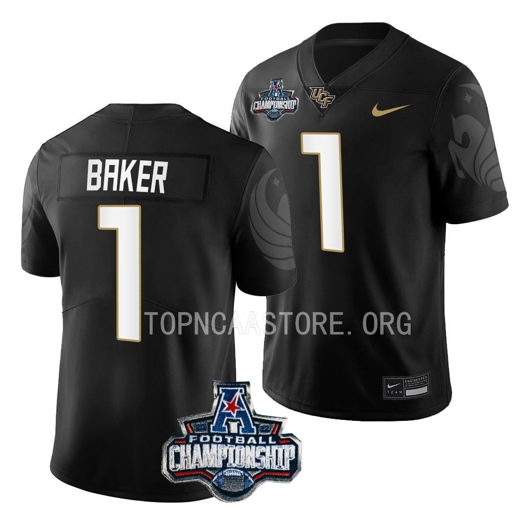 UCF Knights ACC Championship Javon Baker #1 Black Jersey HKDBBGXV