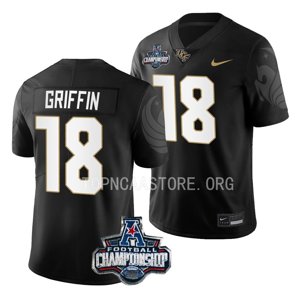 UCF Knights ACC Championship Jaylon Griffin #18 Black Jersey DU6TDGXV