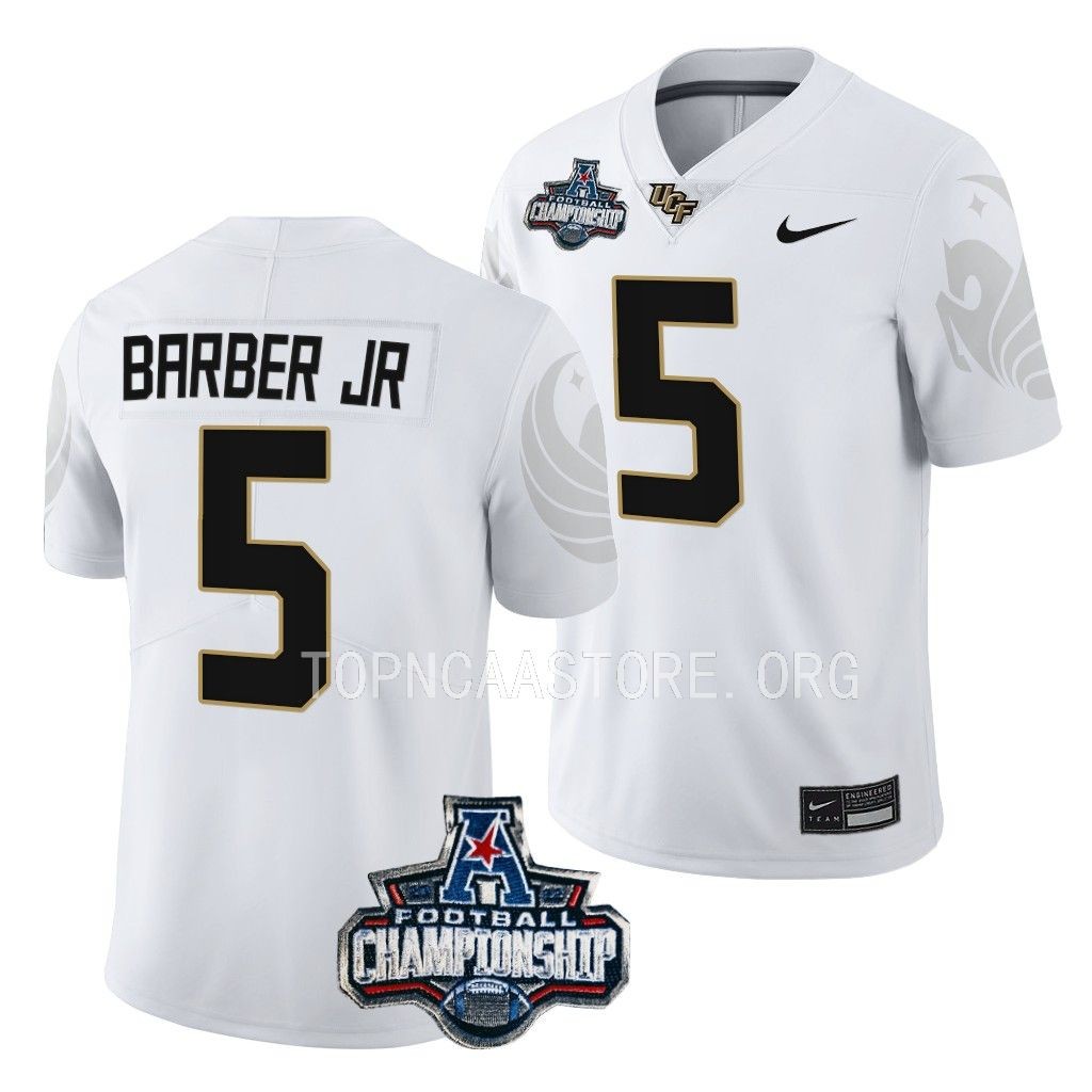 UCF Knights American Championship Ricky Barber #5 White Jersey YFM94GXV
