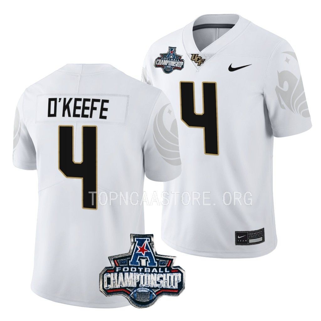 UCF Knights American Championship Ryan O'Keefe #4 White Jersey BIO3RGXV