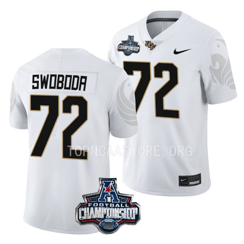 UCF Knights American Championship Ryan Swoboda #72 White Jersey CXFXJGXV