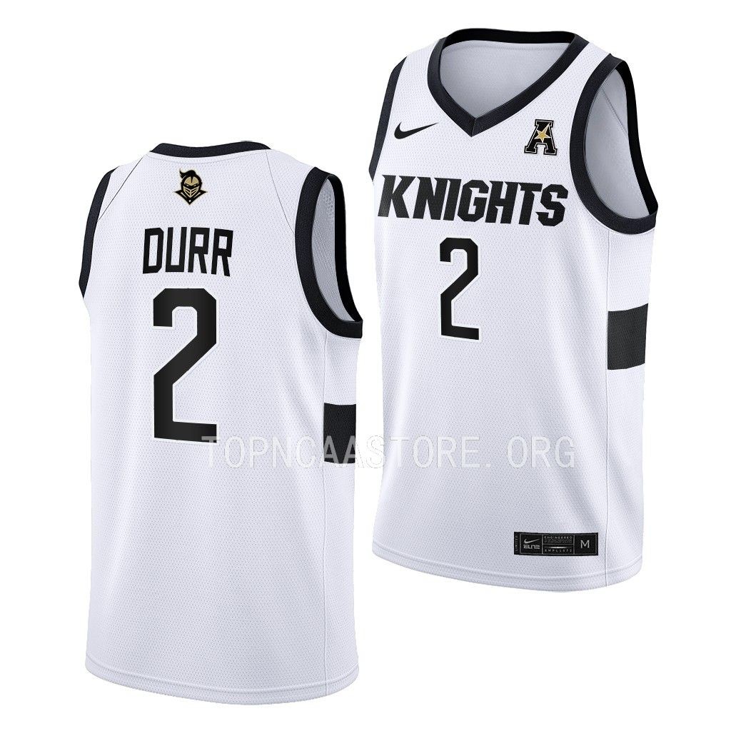 UCF Knights Michael Durr College Home uniform White #2 Jersey 2022-23 BIL5LGXV