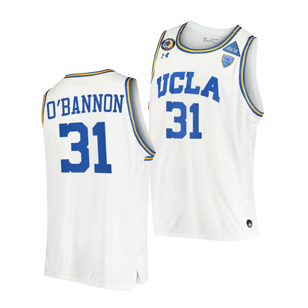 UCLA Bruins Ed O'Bannon College White Stand Together Jersey Honor John R. Wooden C6HOXGXV