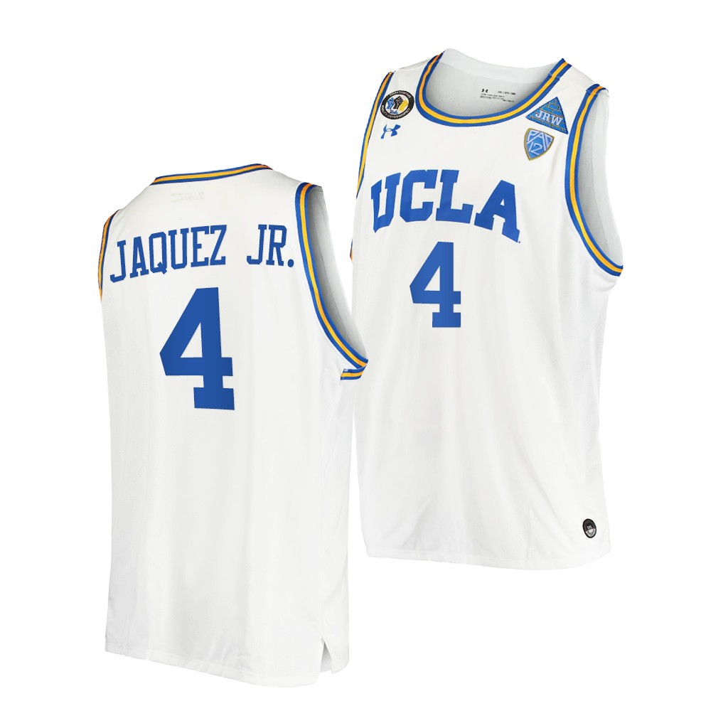 UCLA Bruins Jaime Jaquez Jr. March Madness Elite 8 White Stand Together Jersey Honor John R. Wooden TFQDEGXV
