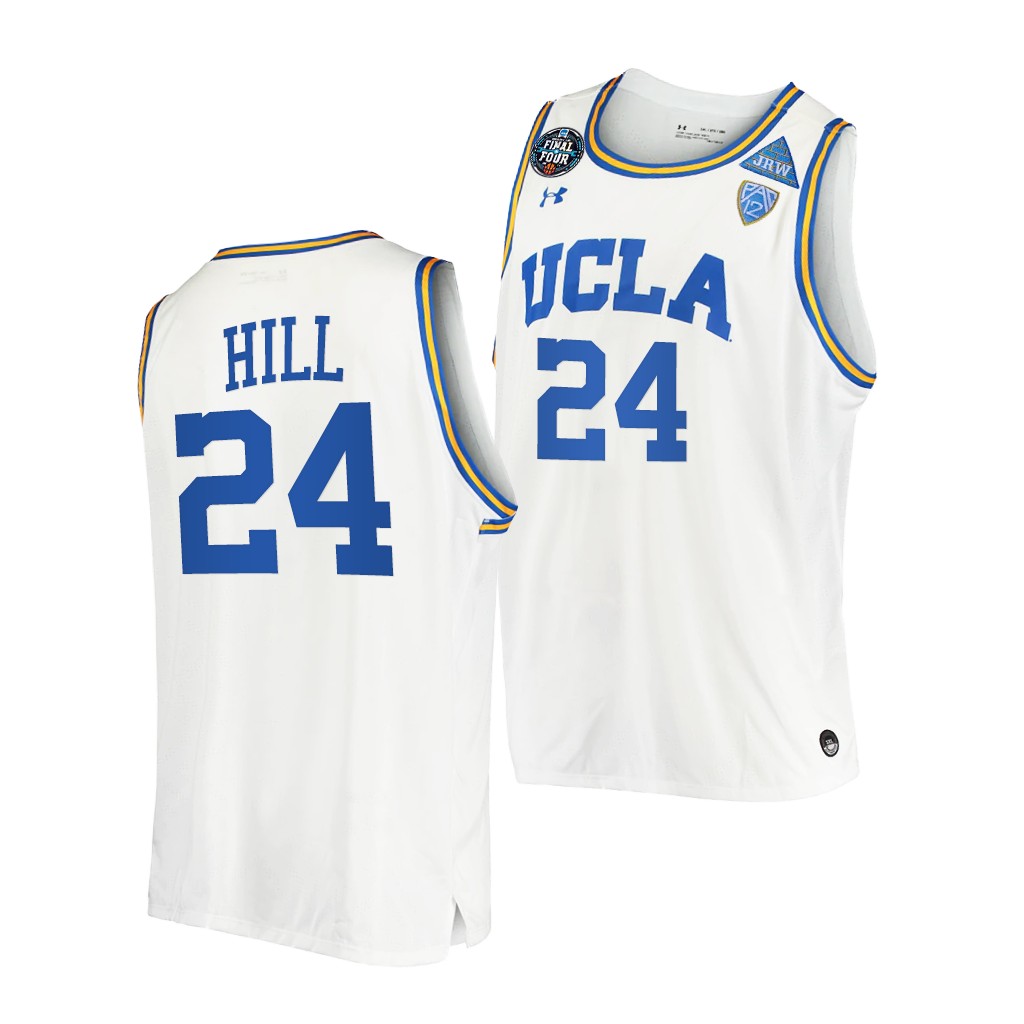 UCLA Bruins Jalen Hill March Madness Final Four White JRW Jersey XHV8AGXV