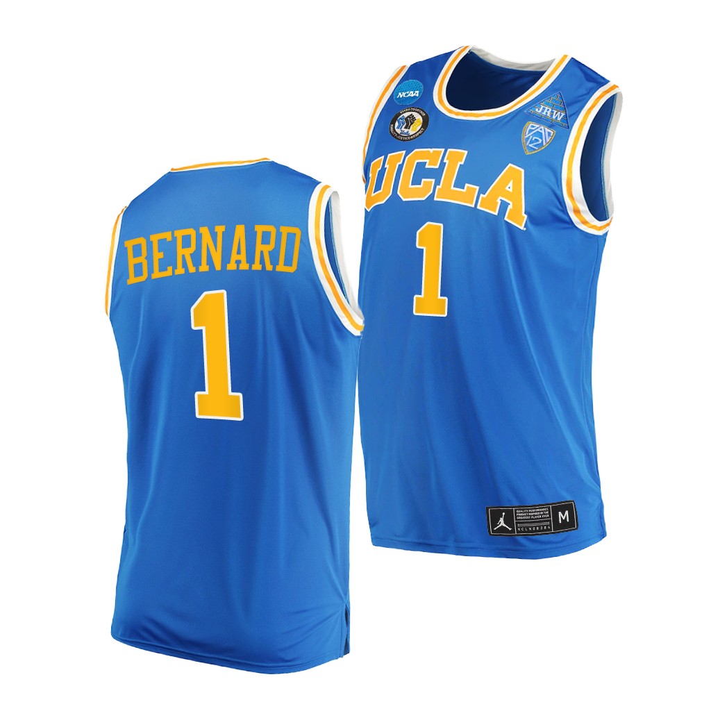 UCLA Bruins Jules Bernard #1 Blue College Jersey Away RPLEKGXV