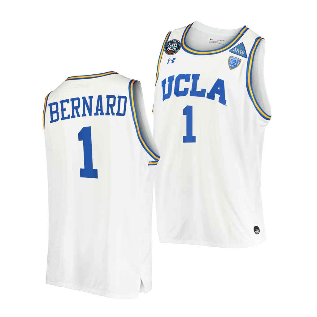 UCLA Bruins Jules Bernard March Madness Final Four White JRW Jersey EG5CJGXV