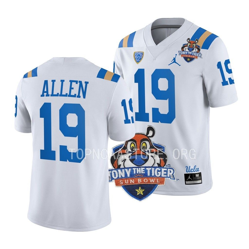 UCLA Bruins Tony The Tiger Sun Bowl Kazmeir Allen #19 White Jersey 6460NGXV