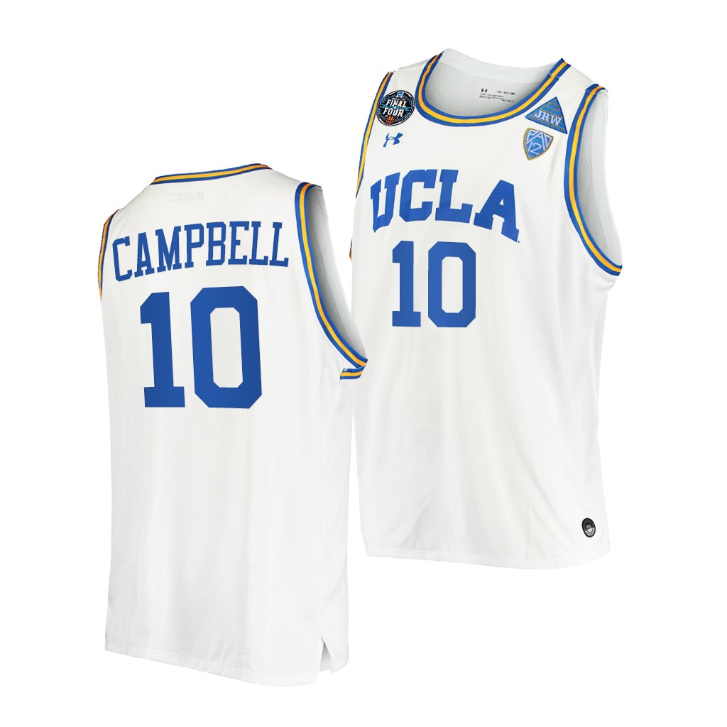 UCLA Bruins Tyger Campbell March Madness Final Four White JRW Jersey T4PAAGXV