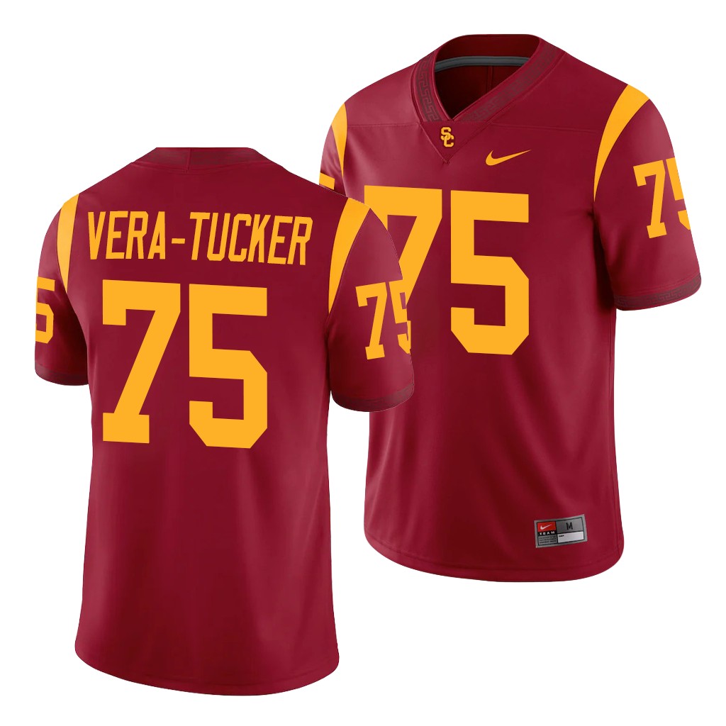 USC Trojans Alijah Vera-Tucker Game Cardinal College Jersey JSFEAGXV