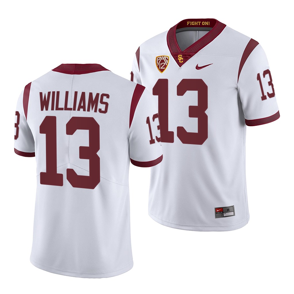 USC Trojans Caleb Williams College Jersey #13 White 2022-23 Uniform HZEWOGXV