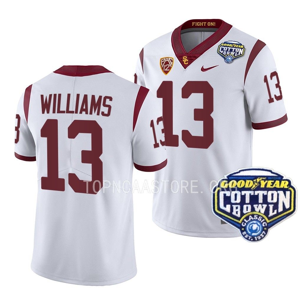 USC Trojans Cotton Bowl Caleb Williams #13 White College Jersey GGO3MGXV
