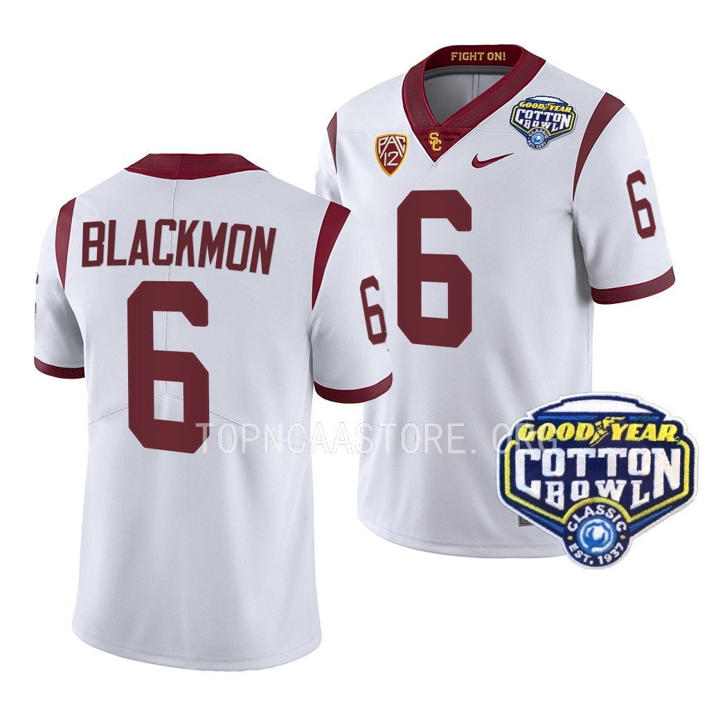 USC Trojans Cotton Bowl Mekhi Blackmon #6 White College Jersey NRJOIGXV