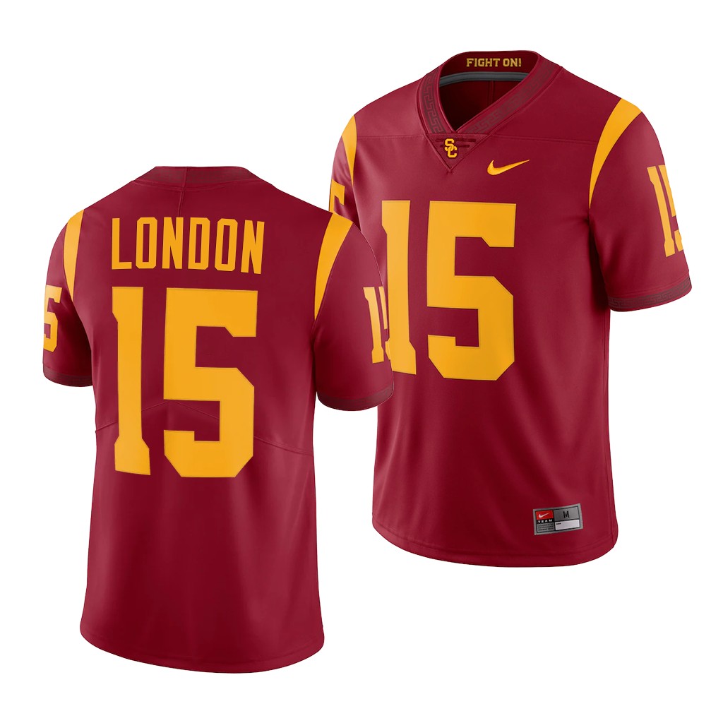USC Trojans Drake London College Jersey #15 Cardinal Draft Uniform KHKQAGXV
