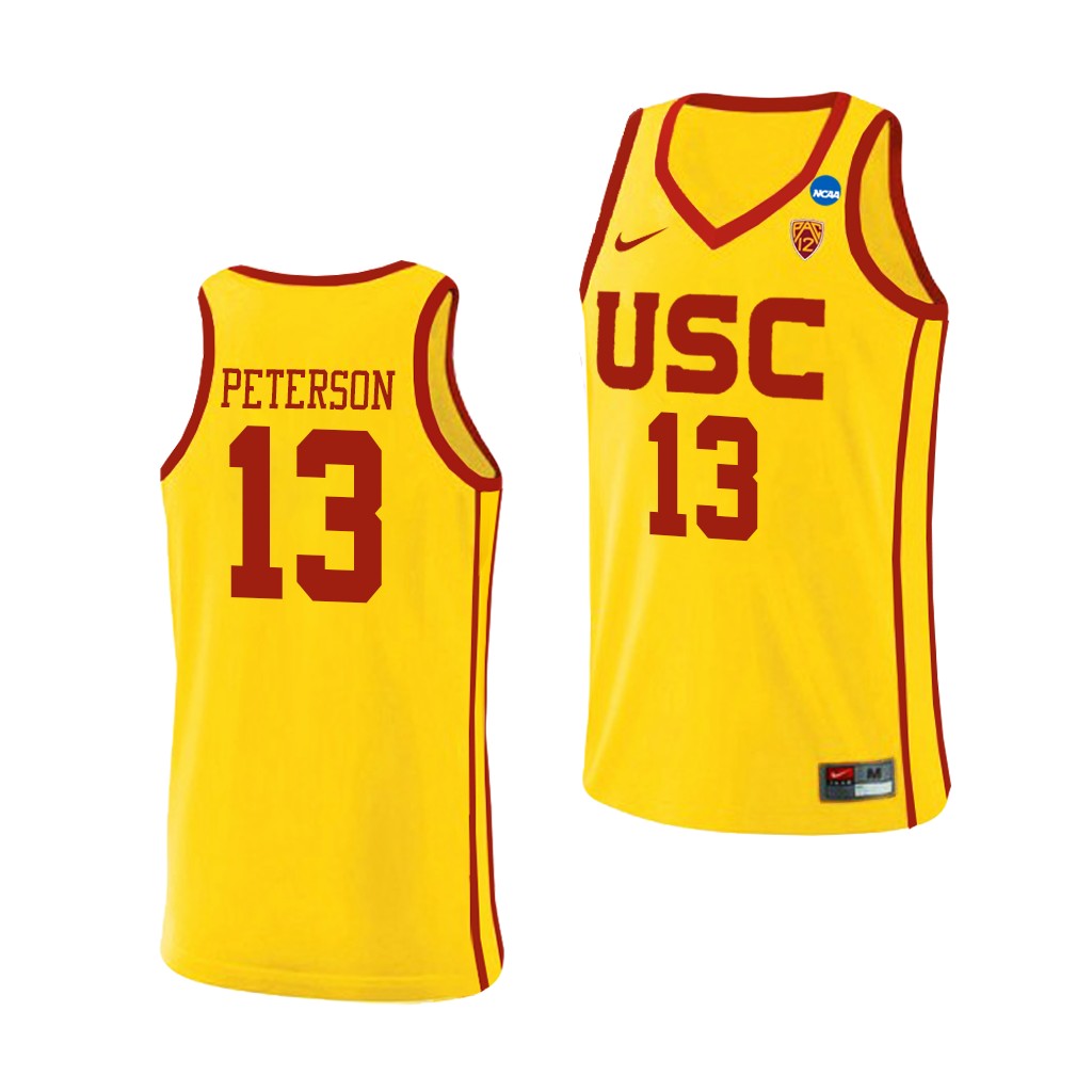 USC Trojans Drew Peterson Yellow March Madness Sweet 16 Alternate Jersey 95XV1GXV