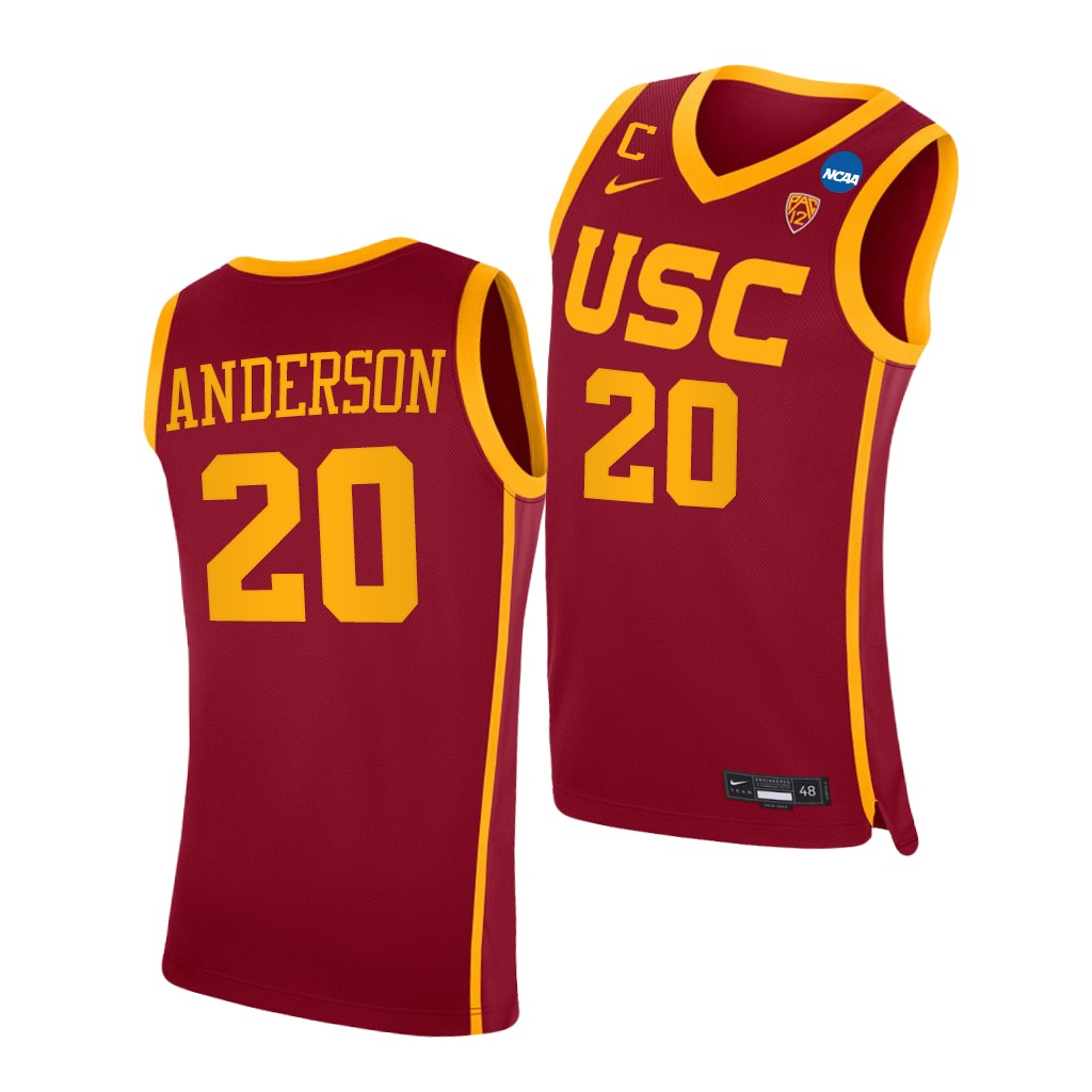 USC Trojans Ethan Anderson Cardinal March Madness Sweet 16 PAC-12 Jersey FVJQWGXV