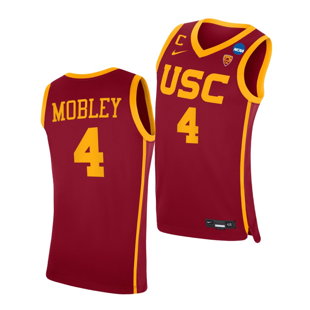 USC Trojans Evan Mobley Cardinal March Madness Sweet 16 PAC-12 Jersey HI2X4GXV