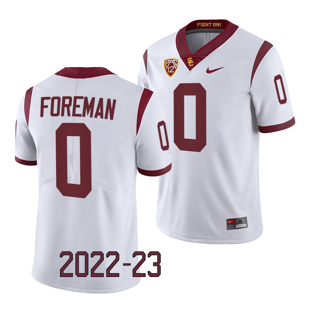 USC Trojans Korey Foreman Jersey 2022-23 College White #0 Game Shirt PA4EUGXV