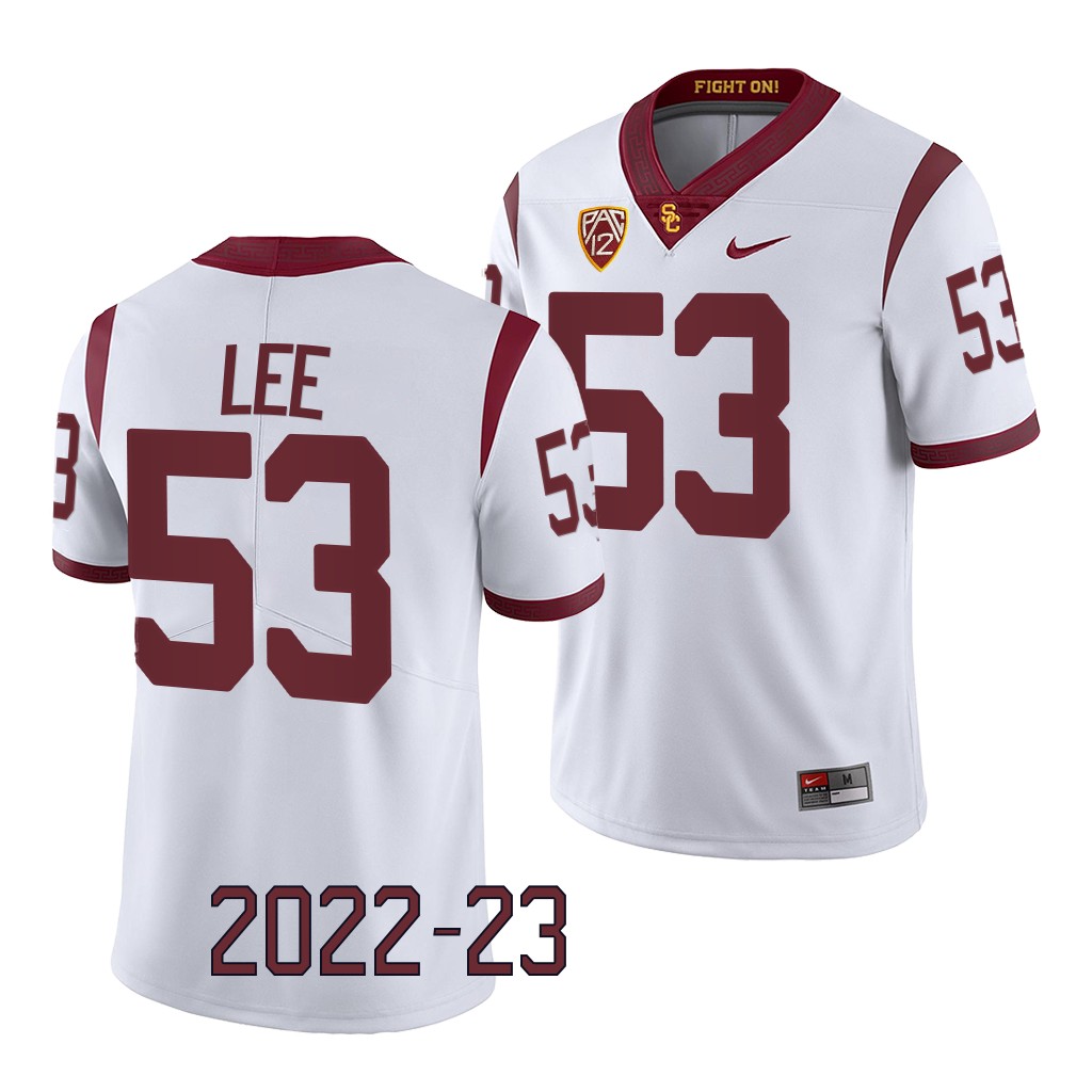 USC Trojans Shane Lee Jersey 2022-23 College White #53 Game Shirt QFXBGGXV