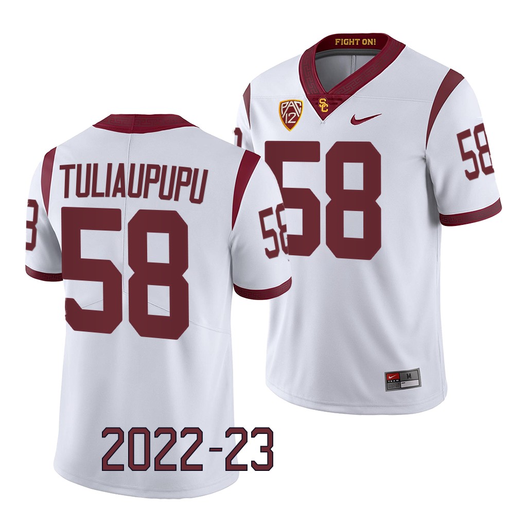 USC Trojans Solomon Tuliaupupu Jersey 2022-23 College White #58 Game Shirt C6CNOGXV