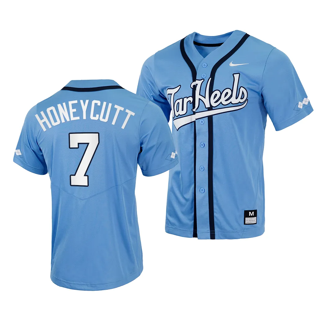 Vance Honeycutt North Carolina Tar Heels #7 Blue Full-Button Jersey GEZ3MGXV