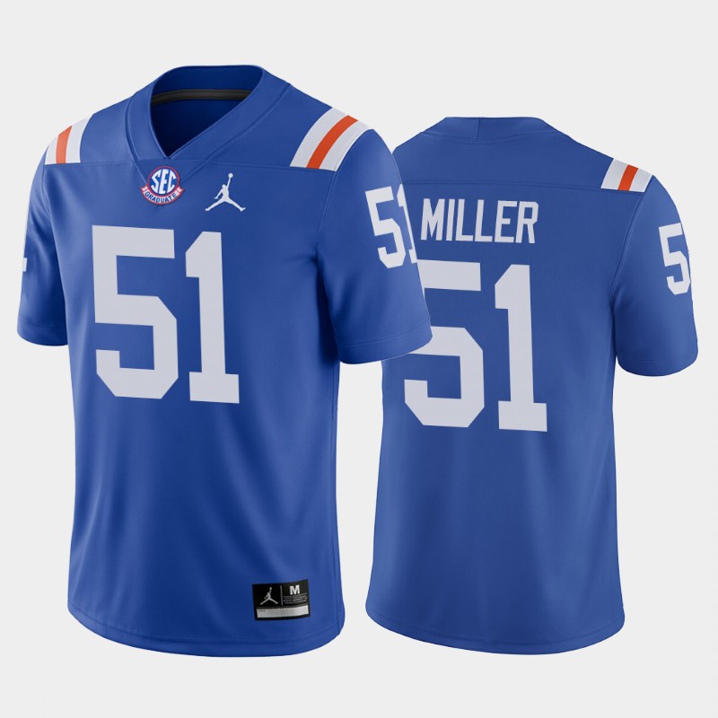 Ventrell Miller #51 Florida Gators Throwback Game Royal Jersey College P6YXDGXV