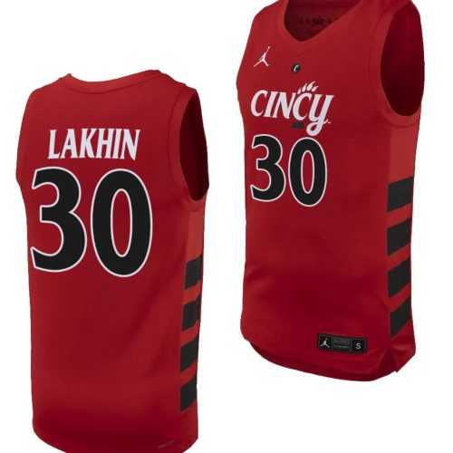 Viktor Lakhin Jersey #30 Cincinnati Bearcats College Basketball -24 Red BOSX5GXV